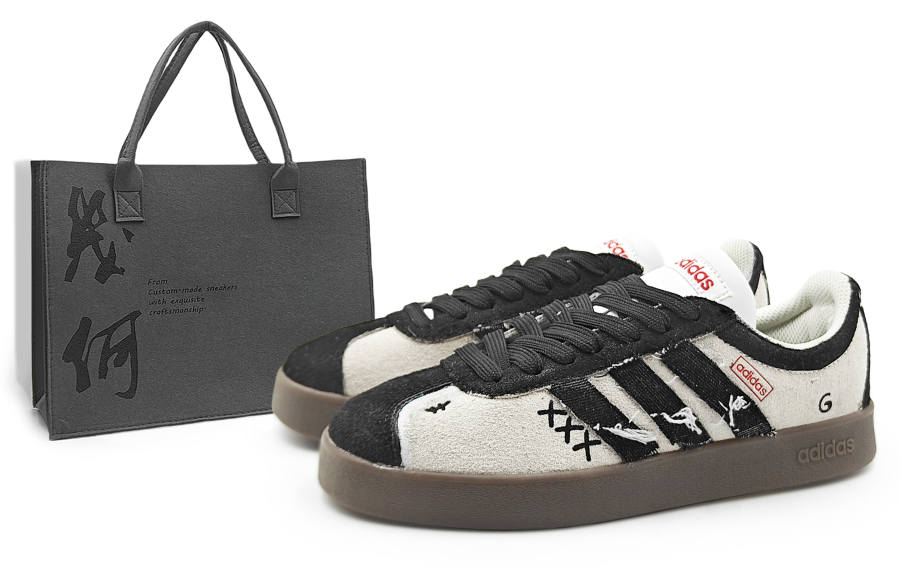 Adidas Neo VL Court 2.0 Lifestyle Cushioning, Wear Resistant Low top Skateboard Shoes Unisex Black Gray