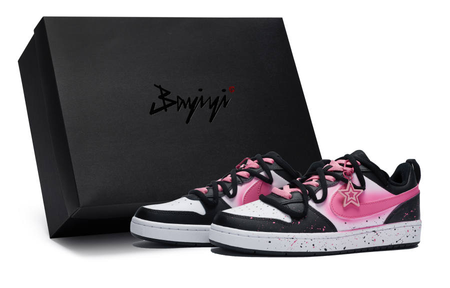Nike Nike Court Borough 811 Manufacturing, Peach Impact Wave, Special Shoe Box Low top Skateboard Shoes Women's
