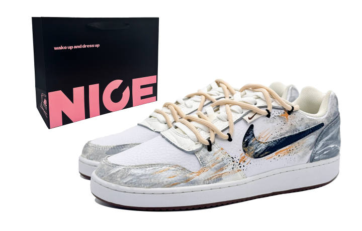 Nike Nike EBERNON Shopping Bag, Nighttime Shooting Stars Abrasion Resistant Low top Skateboard Shoes Men's Gray Gold