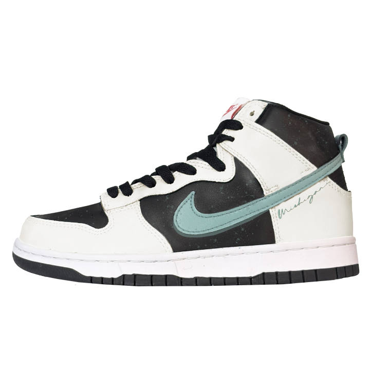 Nike Nike Dunk Thermal Breathable High top Skateboard Shoes Unisex Beige Blue
