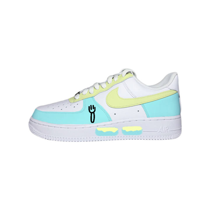 Nike Nike Air Force 1 Dessert Low top Skateboard Shoes Women's White Blue Yellow