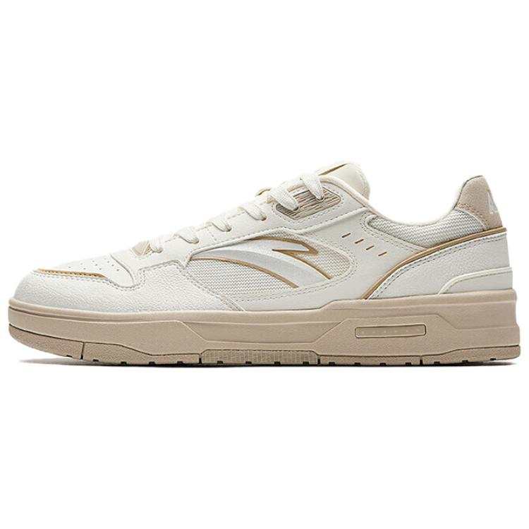 Anta Lieyan1.0 Slip Resistant And Abrasion Resistant Coverage Low top Skateboard Shoes Men's White Brown