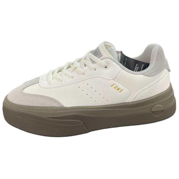 Erke Slip Resistant, Abrasion Resistant, Breathable Low top Skateboard Shoes Women's Microcrystal White Light Gray