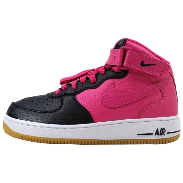 Nike Nike Air Force 1 Cushioning Abrasion Resistant Mid top Skateboard Shoes Women's Pink Black