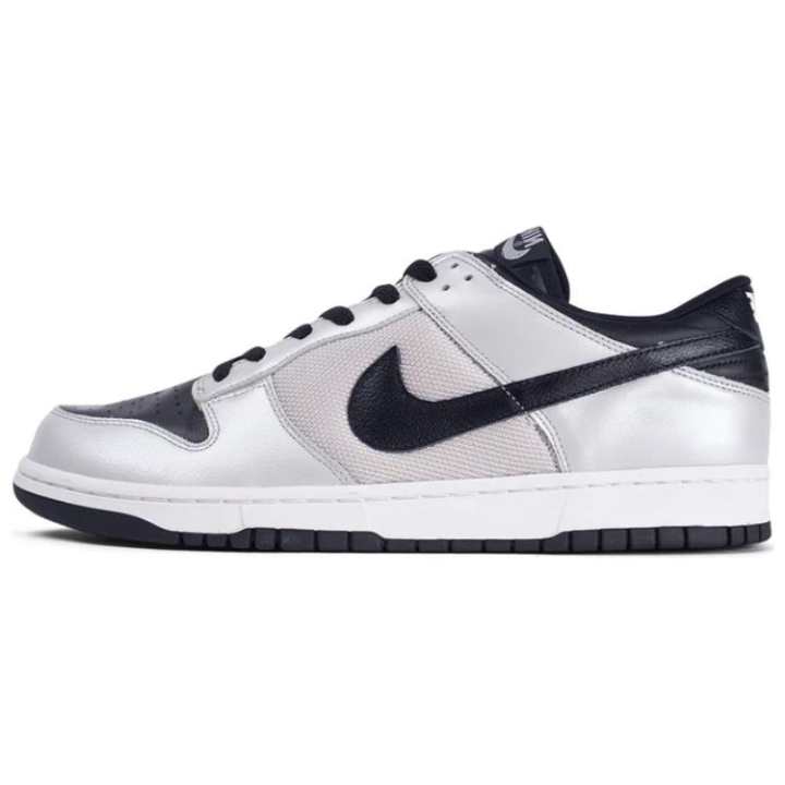 Nike Nike Dunk Slip Resistant Abrasion Resistant Low top Skateboard Shoes Men's Silver Black