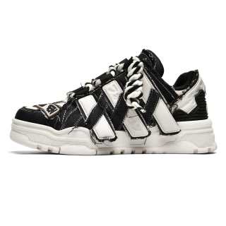 REPUSEN 3 Pack Two Tone Shoelace Dirty Distressed Aesthetic Puffy Shoes Exclusive Box Low top Skateboard Shoes Unisex
