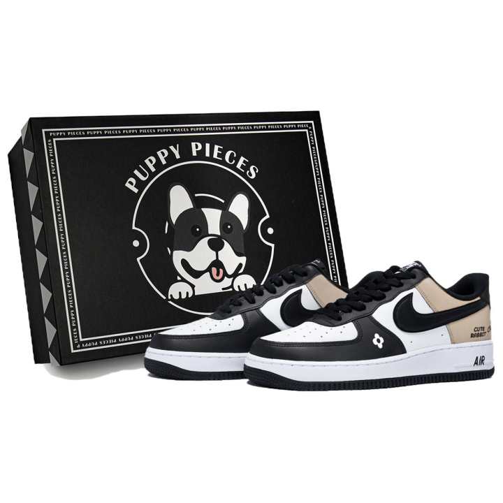 Nike Nike Air Force 1 Puppy Fragment, Special Shoe Box Low top Skateboard Shoes Men's White
