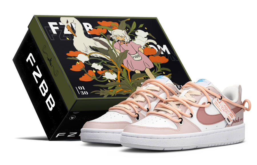 Nike Nike Court Borough Low top Skateboard Shoes GS Pink Beige