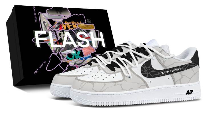 Nike Nike Air Force 1 Crisscross Wing, Box Included Low top Skateboard Shoes Men's Gray White Black