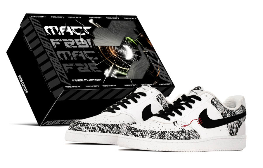Nike Nike Court Vision 1 Mamba Heart Black Mamba Heart Cushioning Low top Skateboard Shoes Unisex Black White