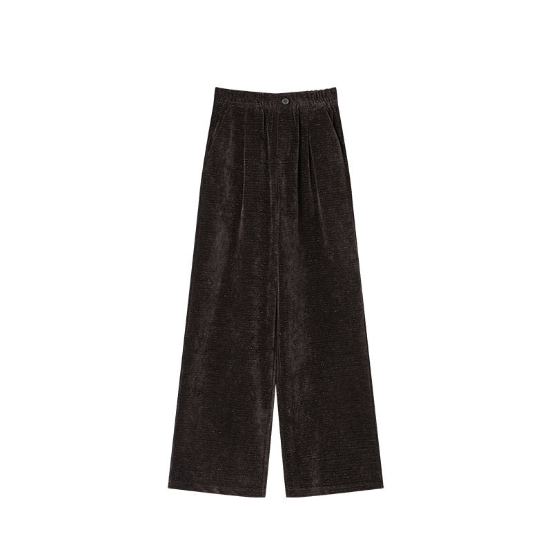 XIANGYING Casual Pants Women's Coffee Moderate Straight Fit Pants