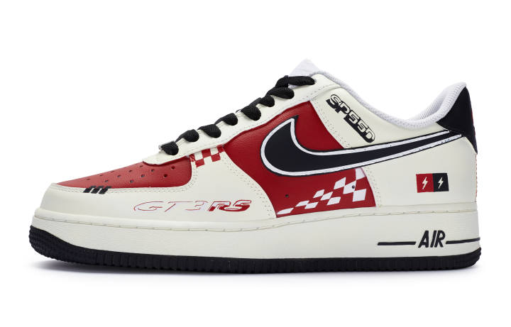 Nike Nike Air Force 1 Low top Skateboard Shoes GS Beige White Red