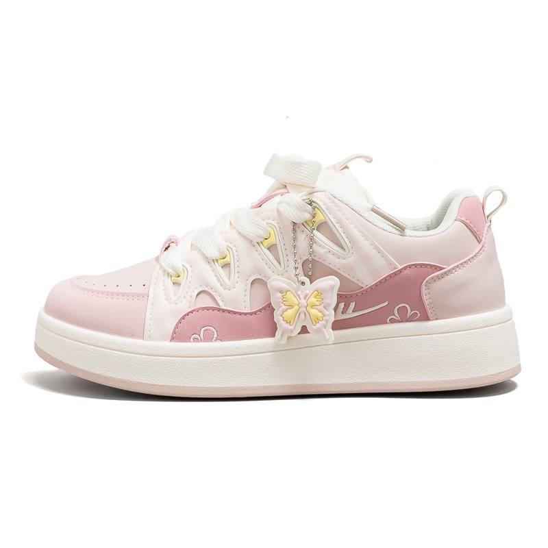 Warrior Coverage Height Increasing Abrasion Resistant Slip Resistant Low top Skateboard Shoes Women's Pink Beige