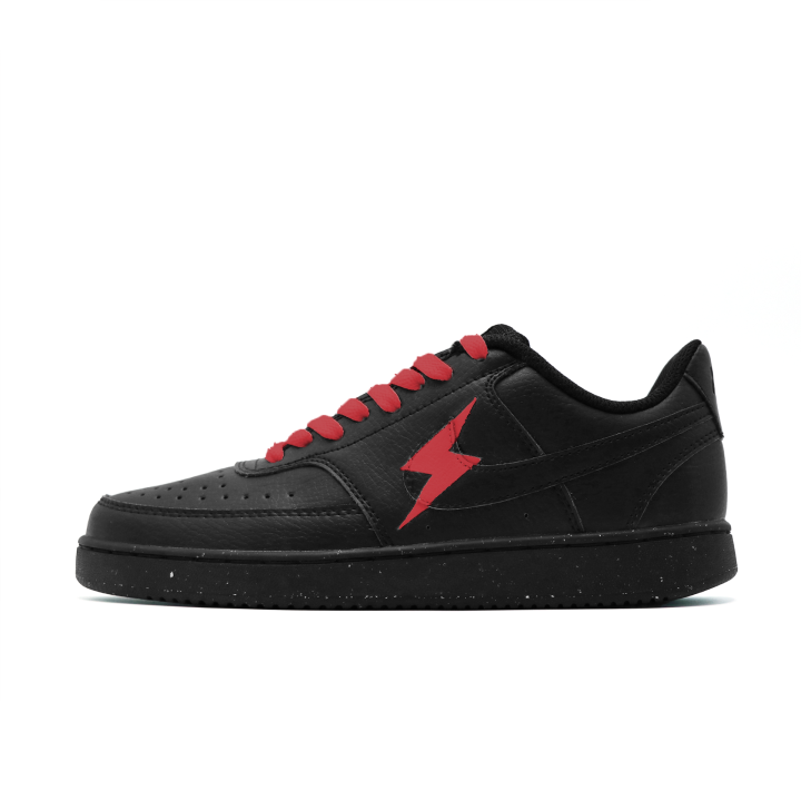 Nike Nike Court Vision Low Momentary Flame Artificial Leather Comfortable Low top Skateboard Shoes Unisex Black