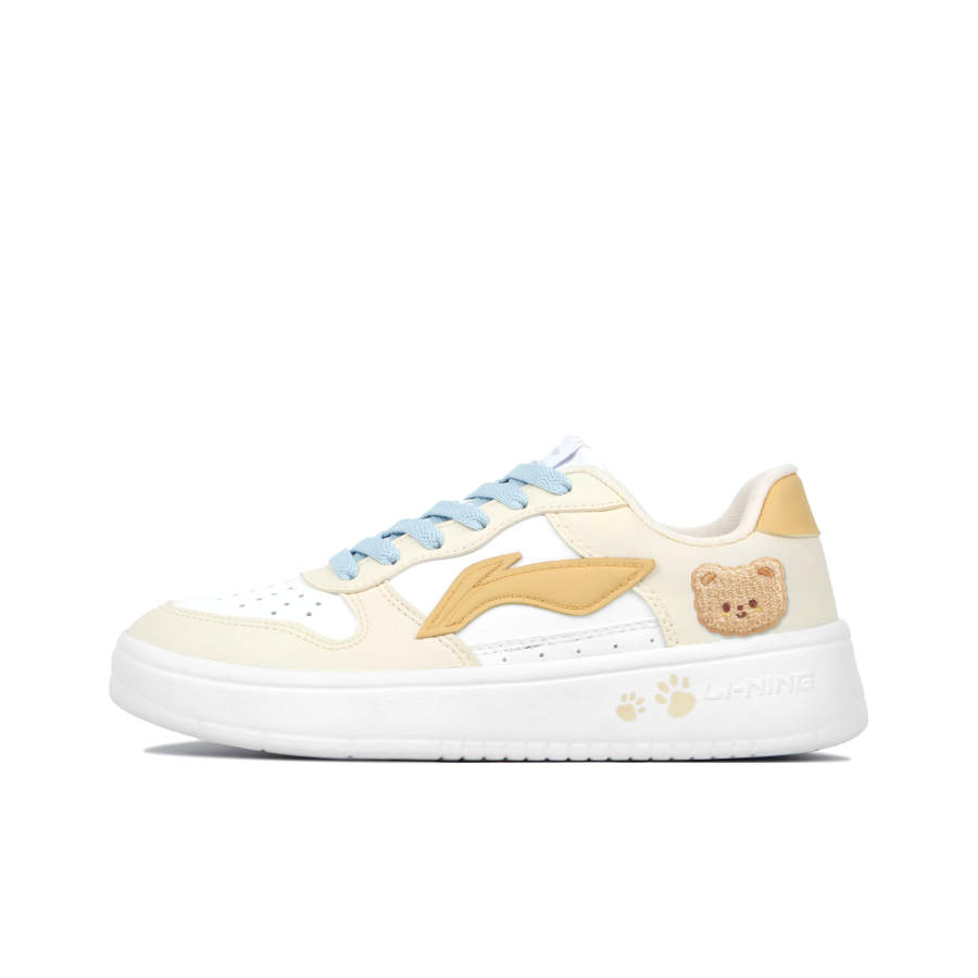 Li-Ning Li Ning Floating Boat Slip Resistant Cushioning Abrasion Resistant Low top Skateboard Shoes Women's Light Yellow