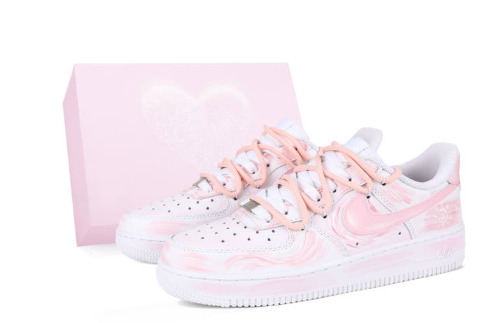Nike Nike Air Force 1 Low top Skateboard Shoes Unisex White Pink