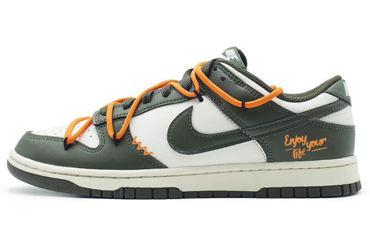 Nike Nike Dunk Abrasion Resistant Abrasion Resistant Low top Skateboard Shoes Men's Orange Green