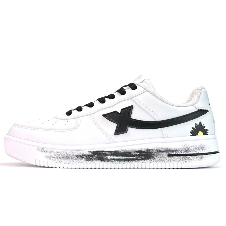 XTEP Air Force 1 Synthetic Leather Abrasion Resistant Breathable Low top Skateboard Shoes Unisex Black