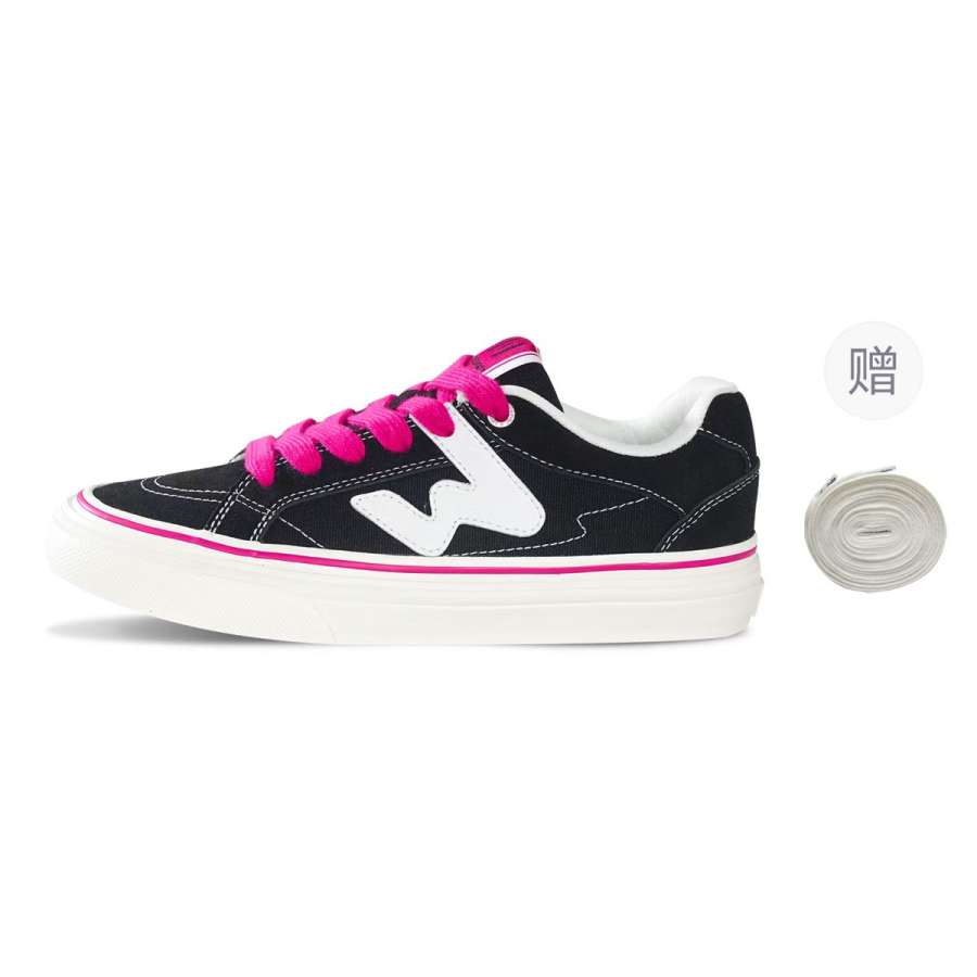 Ollieskate Canvas Breathable Low top Skateboard Shoes Unisex Black