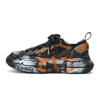 X·LUN Fabric Slip Resistant, Abrasion Resistant, Height Increasing Low top Distressed Skateboard Shoes Unisex