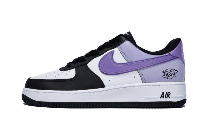 Nike Nike Air Force 1 Sparkling Taro Slip Resistant Low top Skateboard Shoes Men's White Purple