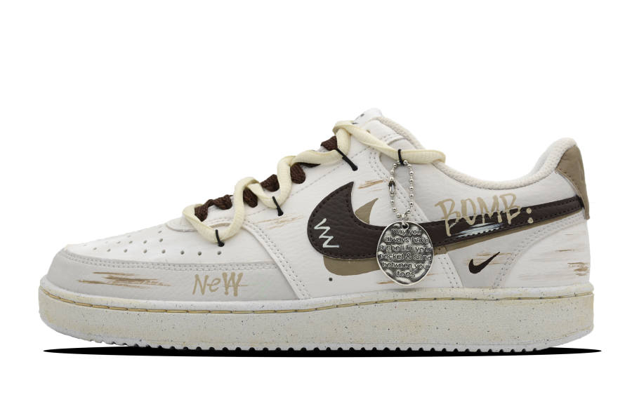Nike Nike Court Vision 1 Low Wasteland Amusement Park, Street Graffiti, Comfortable Versatile, Minimalist Style Leather