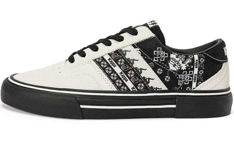 Kappa Abrasion Resistant Abrasion Resistant Low top Skateboard Shoes Unisex White Black