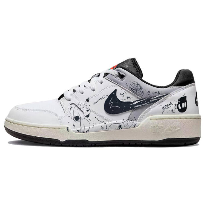 Nike Nike Full Force Slip Resistant Abrasion Resistant Low top Skateboard Shoes Men's White Black