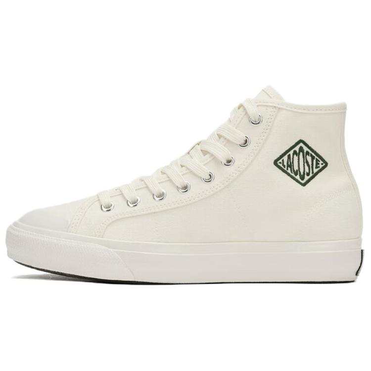 LACOSTE Backcourt High Fabric High top Skateboard Shoes Women's Ecru