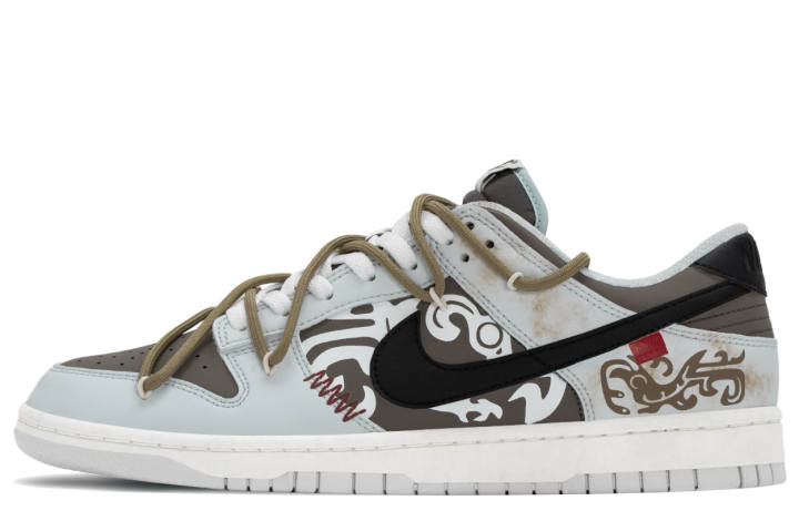 Nike Nike Dunk Chinese Style, Xia Shang, Phoenix Bird Pattern Abrasion Resistant Abrasion Resistant Low top Skateboard Shoes