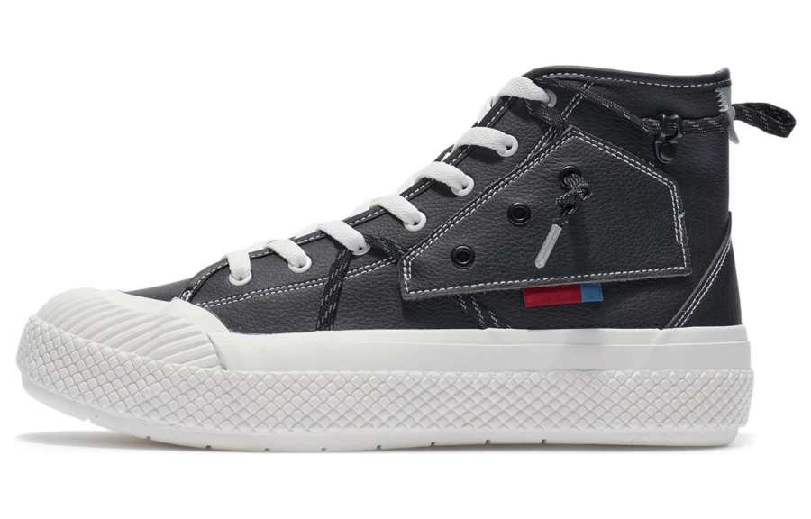 Li-Ning Li Ning Slip Resistant Abrasion Resistant Slip Resistant Abrasion Resistant High top Skateboard Shoes Men's Black Gray