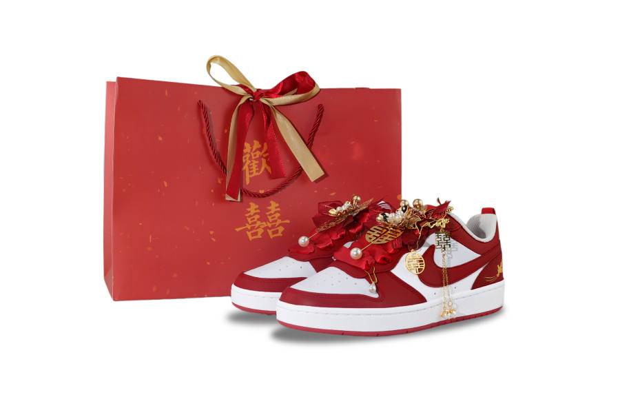Nike Nike Court Borough 2 Slip Resistant Abrasion Resistant Low top Skateboard Shoes Women's Red