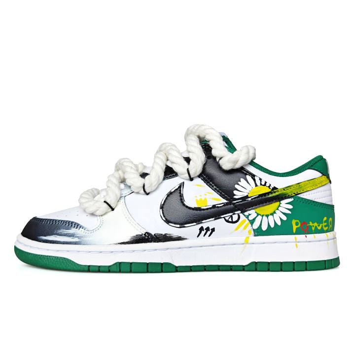 Nike Nike Dunk Low top Skateboard Shoes Unisex Black White Green