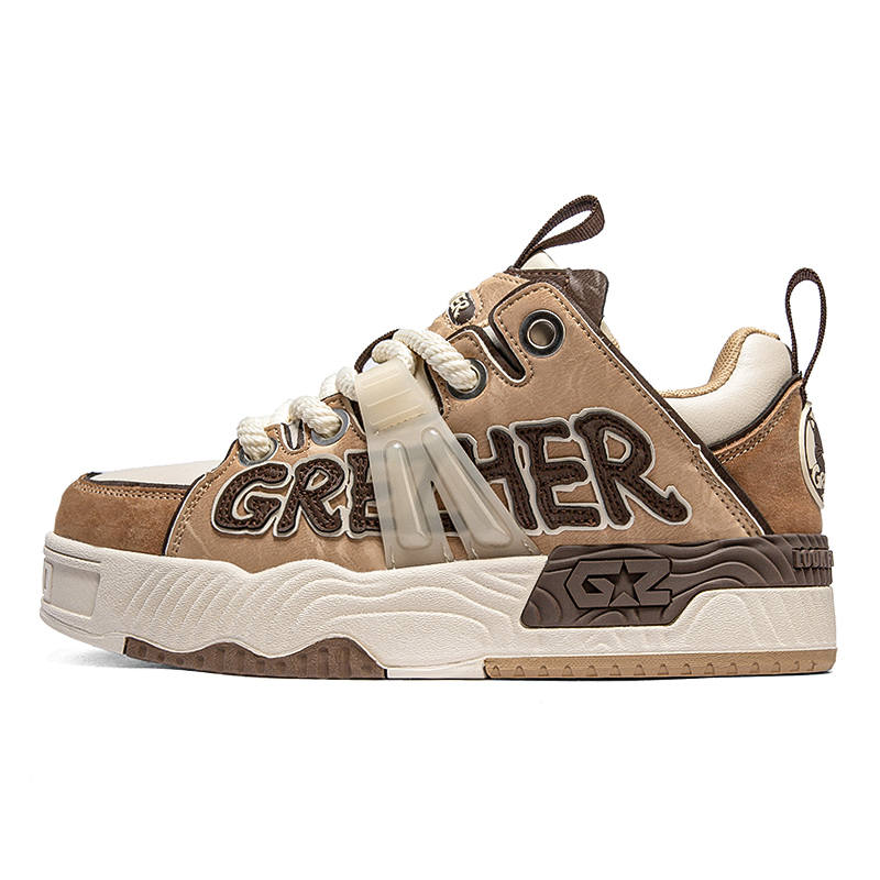 GREZHER Wear resistant, Lightweight, Breathable, And Non slip. Low top Skateboard Shoes Unisex Khaki
