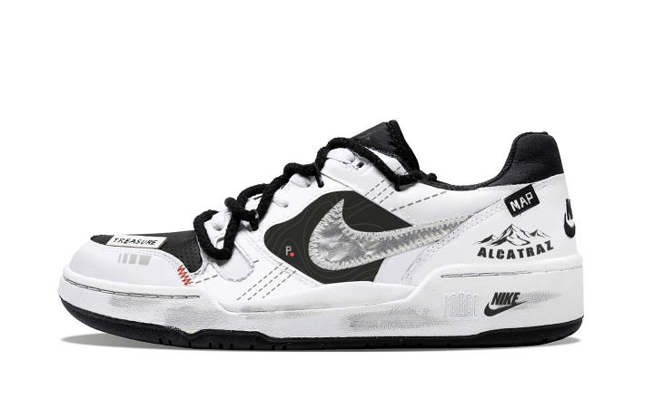 Nike Nike Full Force Slip Resistant Abrasion Resistant Low top Skateboard Shoes Men's Black White