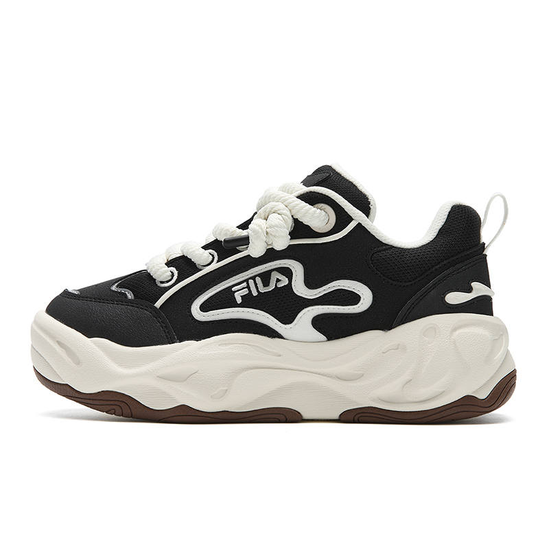 FILA BROOK 2 Abrasion Resistant Lightweight Height Increasing Low top Skateboard Shoes Women's Black White