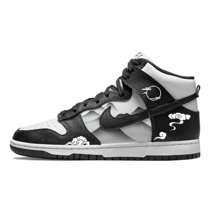 Nike Nike Dunk Abrasion Resistant Abrasion Resistant High top Skateboard Shoes Unisex Black White