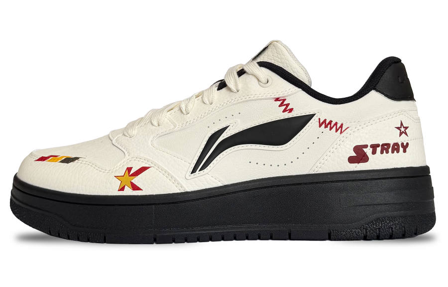 Li-Ning Li Ning Tianji Soft Cushioning Lightweight Low top Skateboard Shoes Men's White Black
