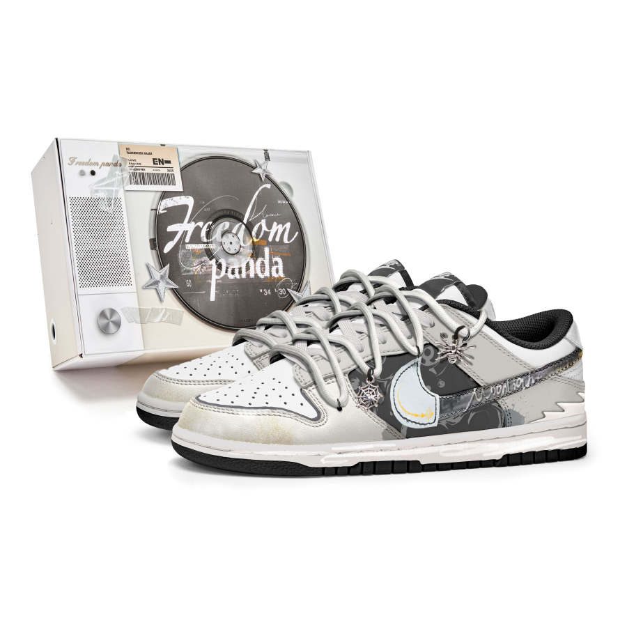 Nike Nike Dunk Slip Resistant Abrasion Resistant Low top Skateboard Shoes Unisex Black Gray