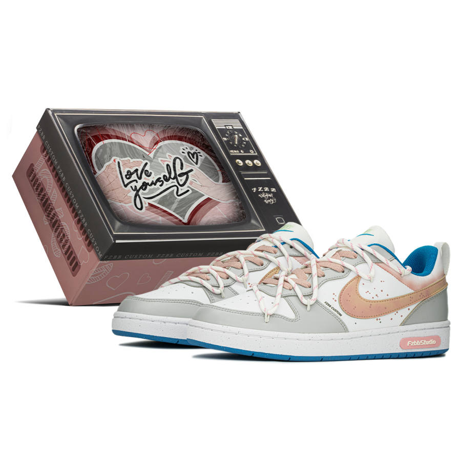 Nike Nike Court Borough Impact Resistance Quick Dry Abrasion Resistant Low top Skateboard Shoes GS White Gray Pink