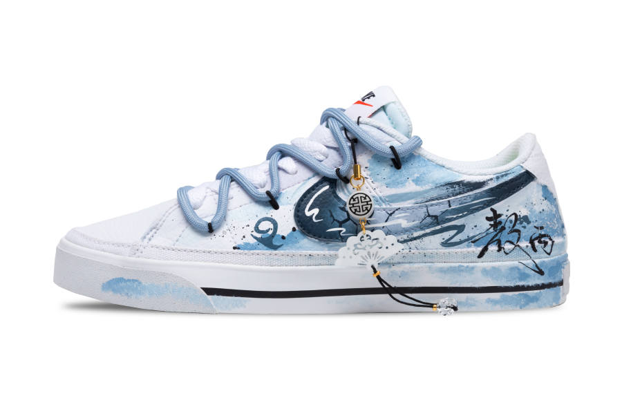Nike Nike Court Legacy Slip Resistant Abrasion Resistant Low top Skateboard Shoes Men's Blue White