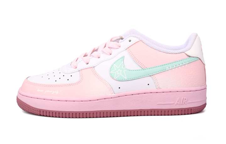 Nike Nike Air Force 1 Mint Powder SAML Low top Skateboard Shoes GS Pink White