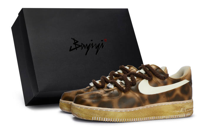 Nike Nike Air Force 1 Slip Resistant Abrasion Resistant Low top Skateboard Shoes Unisex Beige Brown
