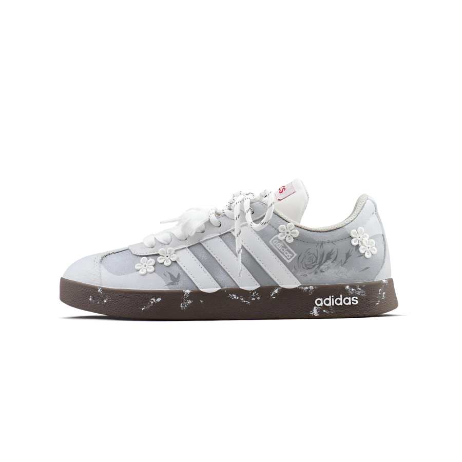 Adidas Adidas VL COURT 2.0 Cushioning, Wear Resistant Low top Skateboard Shoes Unisex Gray White