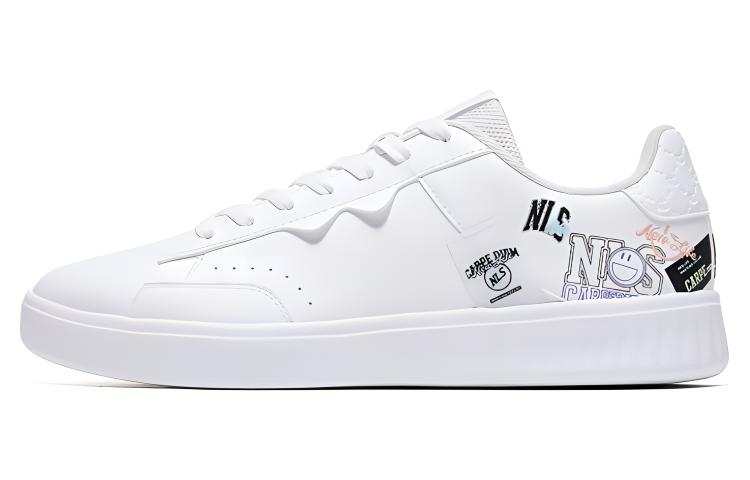 QIAODAN Slip Resistant Cushioning Abrasion Resistant Low top Skateboard Shoes Men's White Black