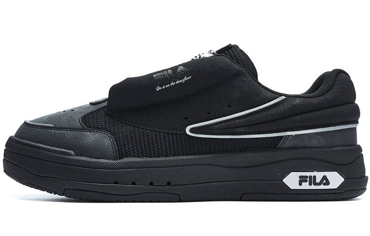 FILA Mix Textile, Synthetic Leather Abrasion Resistant Low top Skateboard Shoes Men's Black