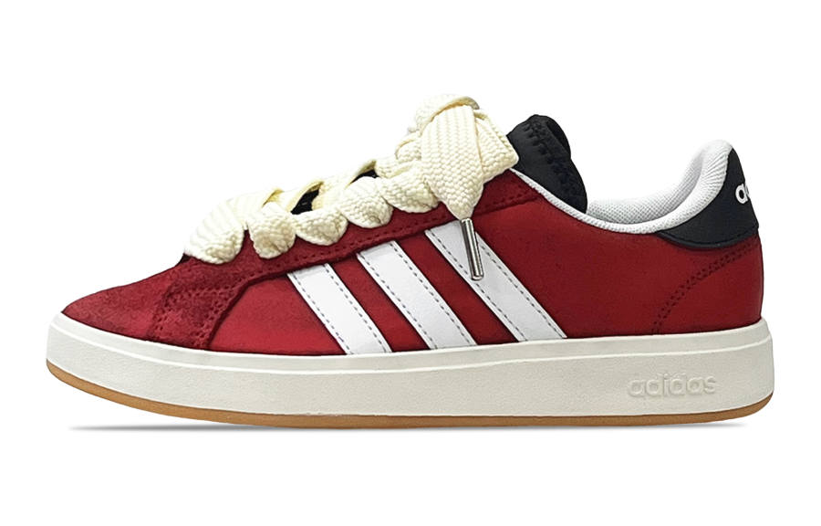 Adidas Adidas Grand Court Base 00s Scarlet Moonlight Abrasion Resistant Low top Skateboard Shoes Unisex
