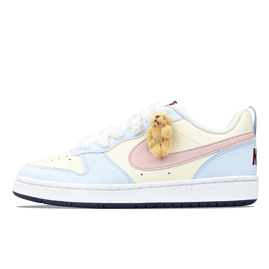 Nike Nike Court Borough Abrasion Resistant Low top Skateboard Shoes Women's Blue Pink