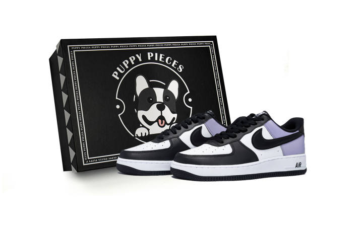 Nike Nike Air Force 1 Puppy Fragment, Special Shoe Box Low top Skateboard Shoes Men's White Purple
