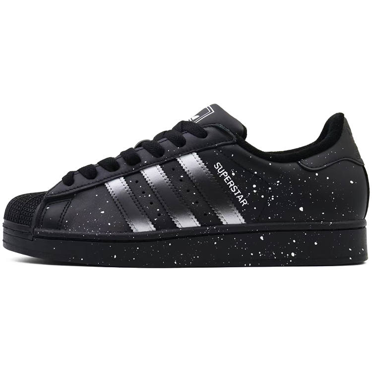 Adidas Originals SUPERSTAR Abrasion Resistant Low top Skateboard Shoes Unisex Black Silver